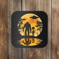 Alien Bigfoot Moon Sasquatch UFO Extraterrestria Coaster thumb 0