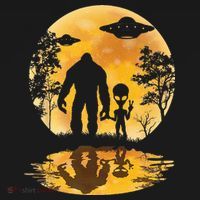 Alien Bigfoot Moon Sasquatch UFO Extraterrestria Coaster thumb 2