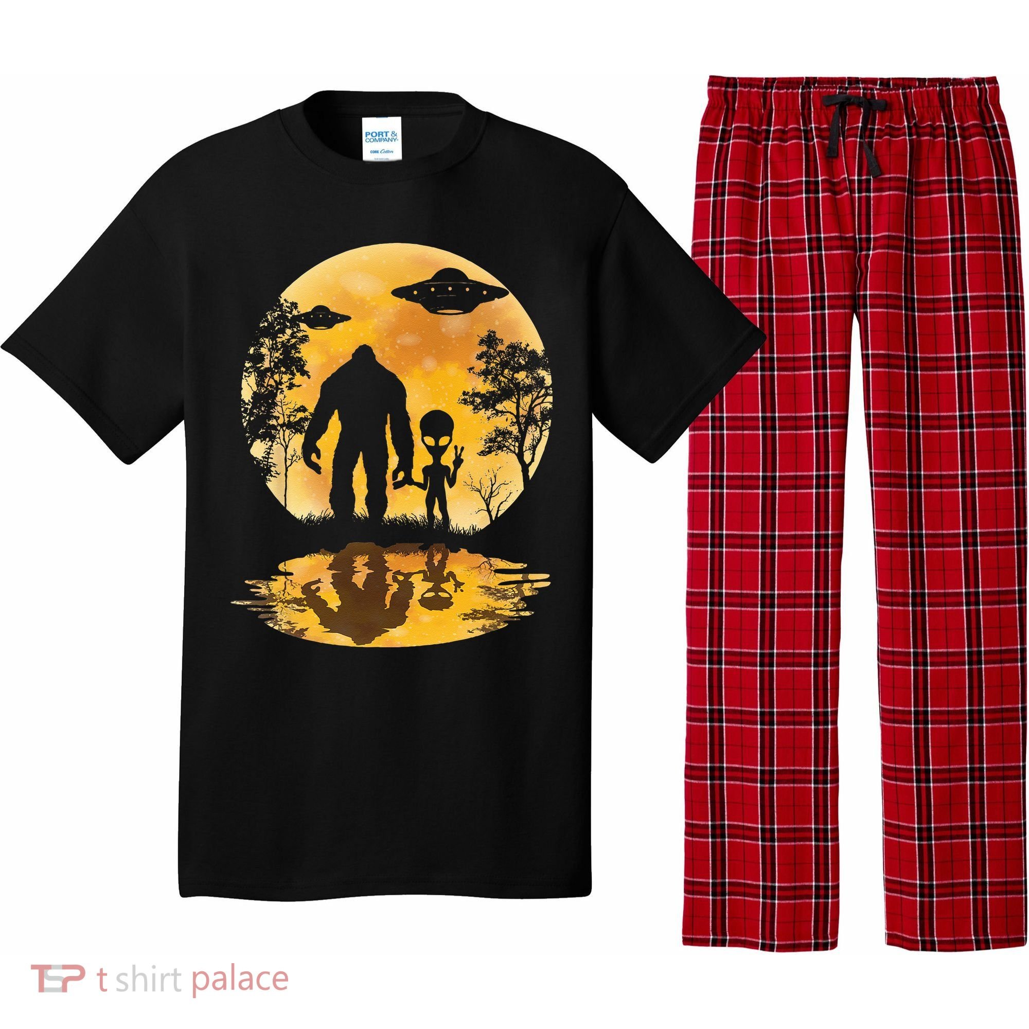 Alien Bigfoot Moon Sasquatch UFO Extraterrestria Pajama Set