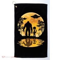 Alien Bigfoot Moon Sasquatch UFO Extraterrestria Golf Towel thumb 0