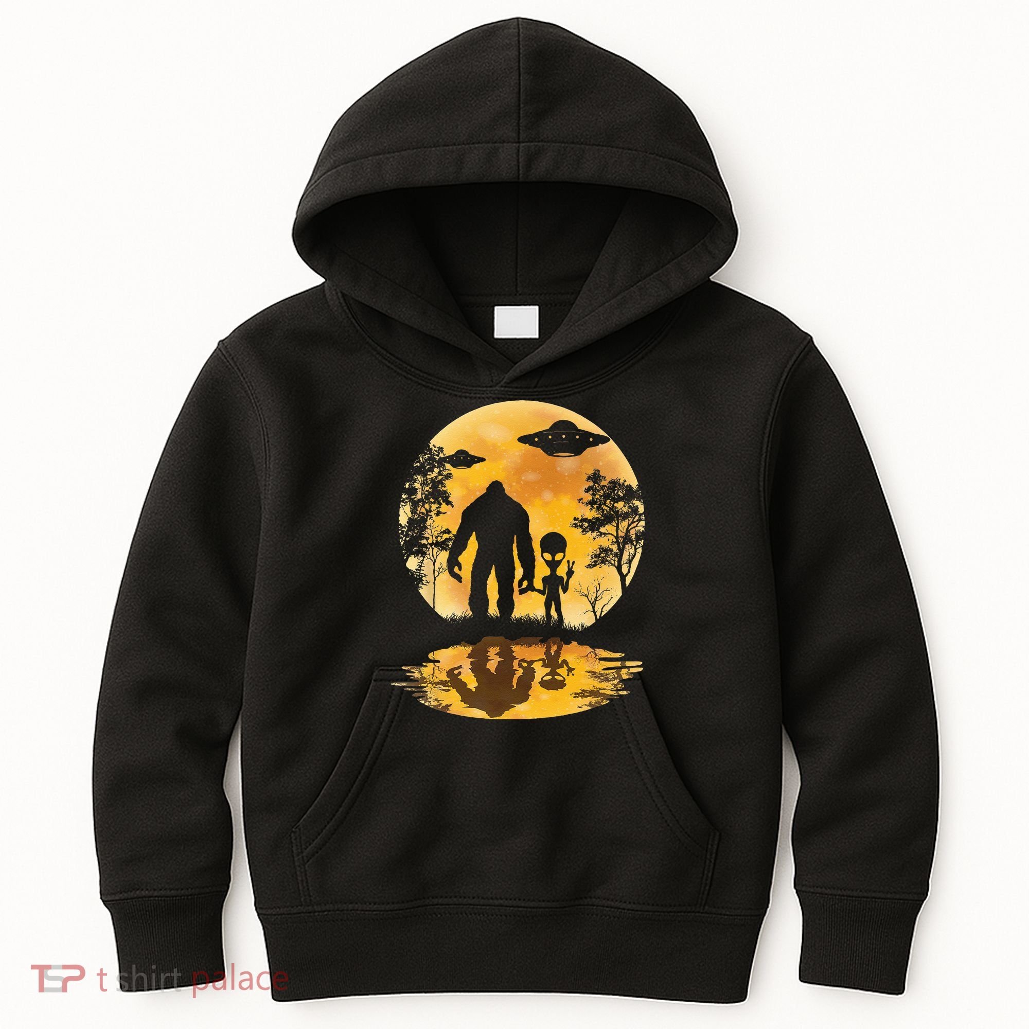 Alien Bigfoot Moon Sasquatch UFO Extraterrestria Kids Hoodie