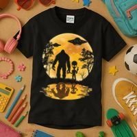 Alien Bigfoot Moon Sasquatch UFO Extraterrestria Kids T-Shirt thumb 3