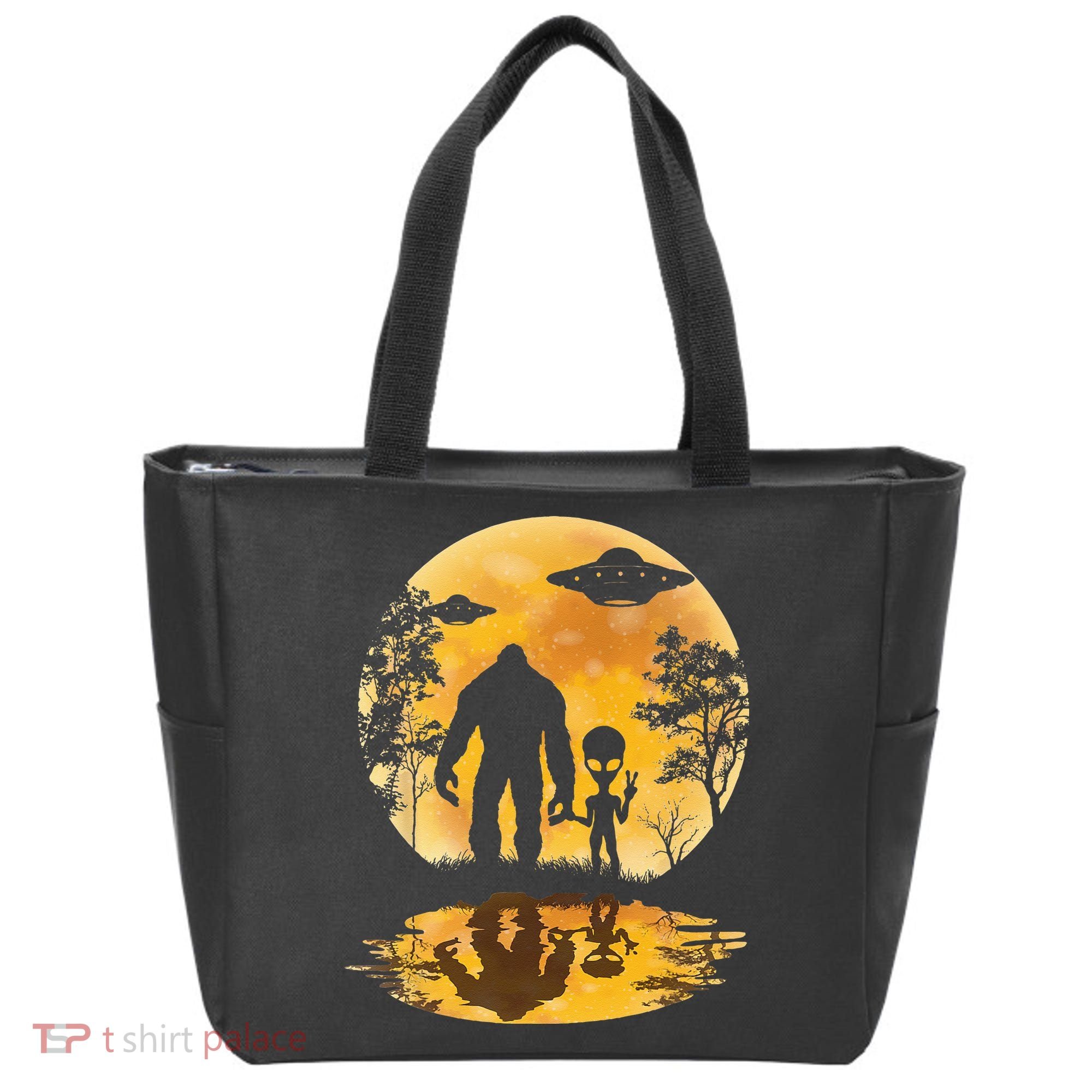 Alien Bigfoot Moon Sasquatch UFO Extraterrestria Tote Bag