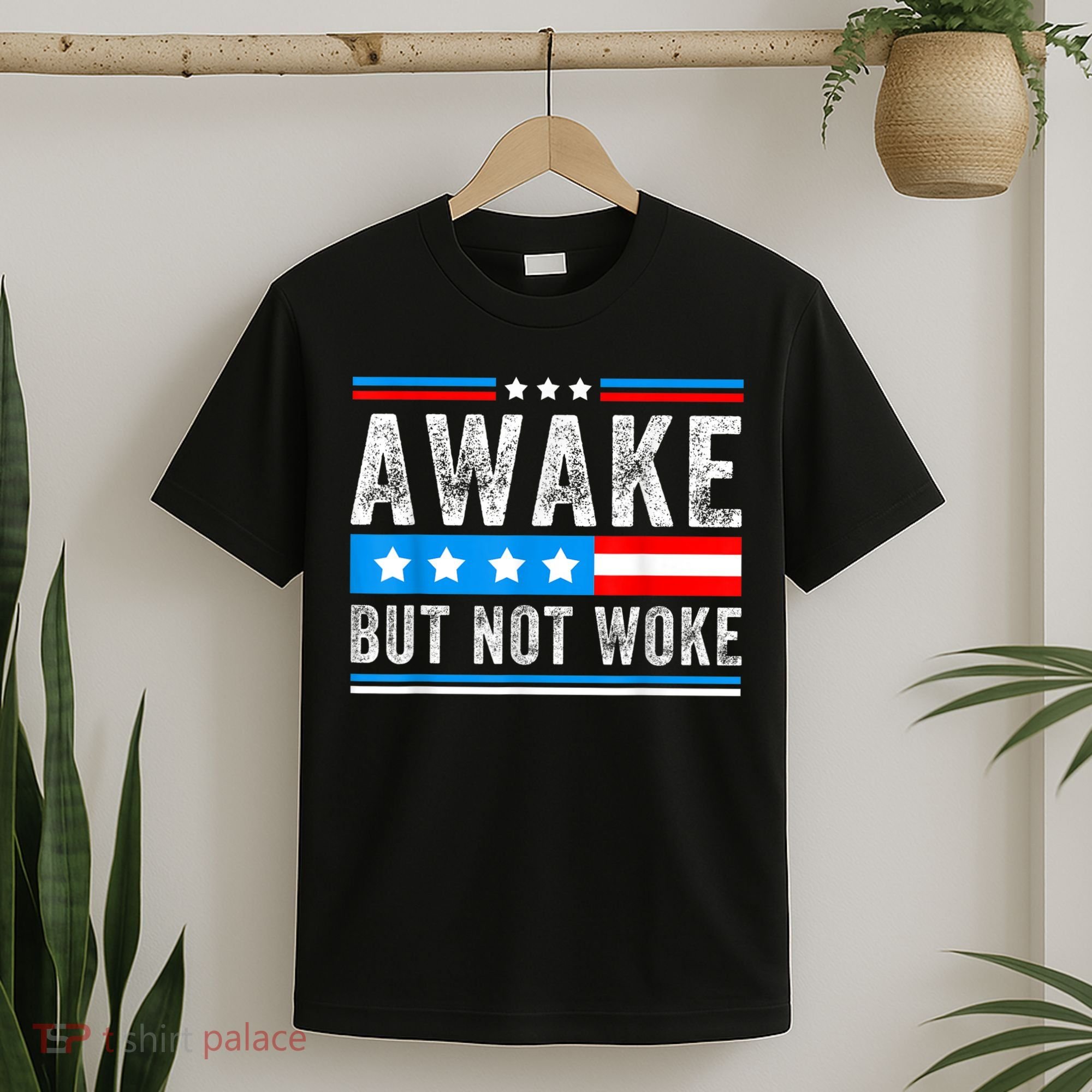 Awake But Not Woke Patriots American Flag T-Shirt