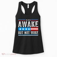 Awake But Not Woke Patriots American Flag Women's Tank Top thumb 0