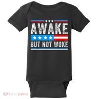 Awake But Not Woke Patriots American Flag Baby Bodysuit thumb 0
