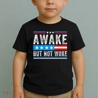Awake But Not Woke Patriots American Flag Toddler T-Shirt thumb 2