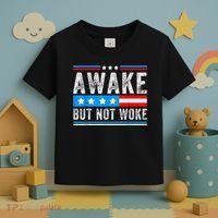 Awake But Not Woke Patriots American Flag Toddler T-Shirt thumb 3