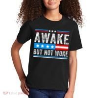 Awake But Not Woke Patriots American Flag Kids T-Shirt thumb 2