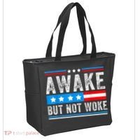 Awake But Not Woke Patriots American Flag Tote Bag thumb 2
