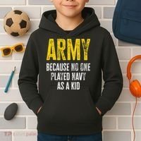 Army Because No One Played Kids Hoodie thumb 2