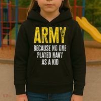 Army Because No One Played Kids Hoodie thumb 3