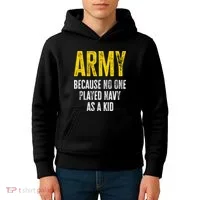 Army Because No One Played Kids Hoodie thumb 4