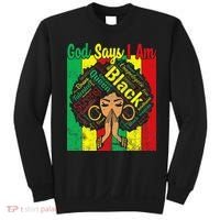 Awesome Black Natural Juneteenth God Says I Am Costume Sweatshirt thumb 0