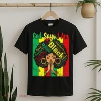 Awesome Black Natural Juneteenth God Says I Am Costume T-Shirt thumb 2