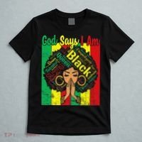 Awesome Black Natural Juneteenth God Says I Am Costume T-Shirt thumb 5