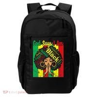 Awesome Black Natural Juneteenth God Says I Am Costume Backpack thumb 0