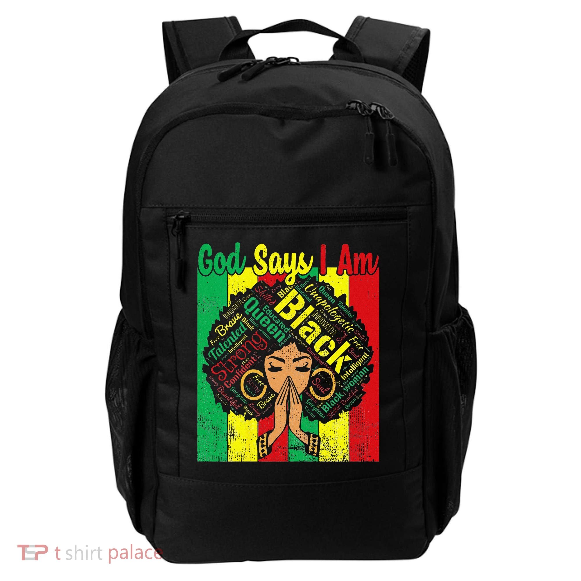 Awesome Black Natural Juneteenth God Says I Am Costume Backpack