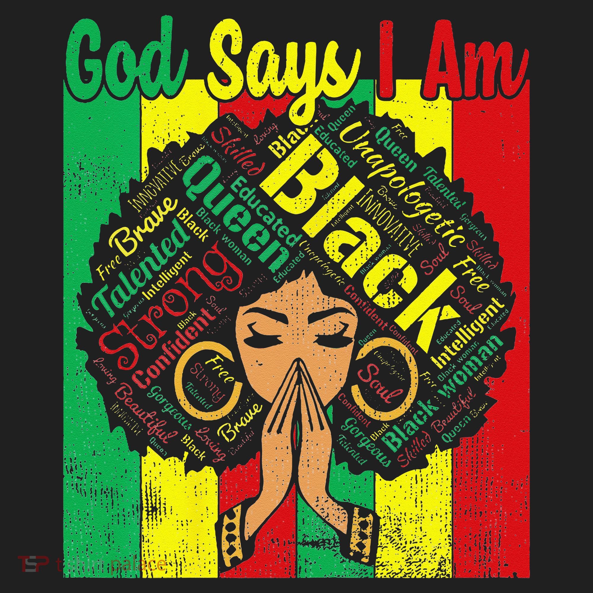 Awesome Black Natural Juneteenth God Says I Am Costume Tumbler