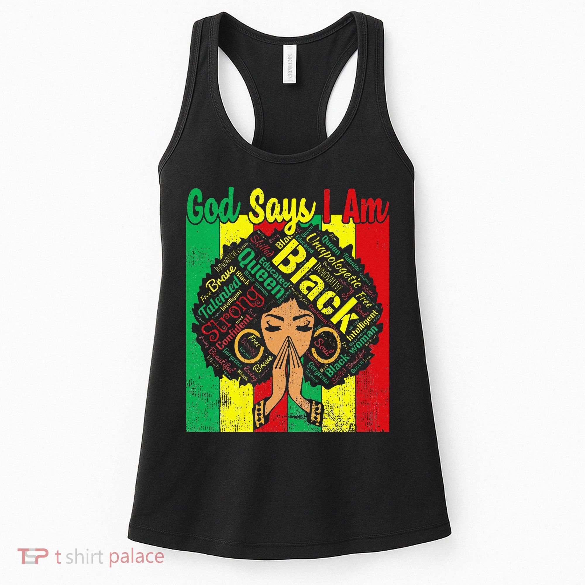 Awesome Black Natural Juneteenth God Says I Am Costume Women's Tank Top