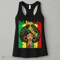 Awesome Black Natural Juneteenth God Says I Am Costume Women's Tank Top thumb 3