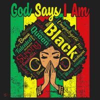Awesome Black Natural Juneteenth God Says I Am Costume Hat thumb 2