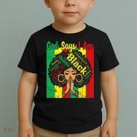Awesome Black Natural Juneteenth God Says I Am Costume Toddler T-Shirt thumb 2