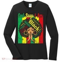 Awesome Black Natural Juneteenth God Says I Am Costume Women's Long Sleeve Shirt thumb 0