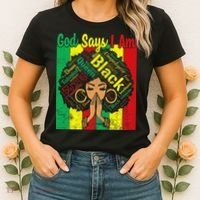 Awesome Black Natural Juneteenth God Says I Am Costume Women's T-Shirt thumb 2