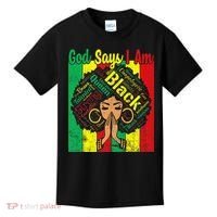 Awesome Black Natural Juneteenth God Says I Am Costume Kids T-Shirt thumb 0