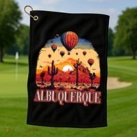 Albuquerque Balloon New Mexico Hot Air Balloon Golf Towel thumb 1