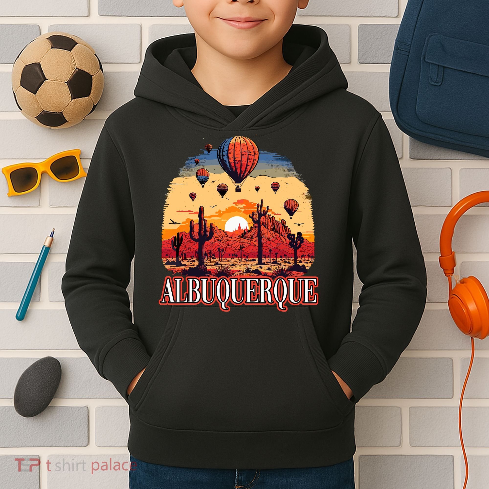 Albuquerque Balloon New Mexico Hot Air Balloon Kids Hoodie