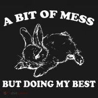 A Bit Of A Mess But Doing My Best Retro Funny Rabbit Toddler Hoodie thumb 2