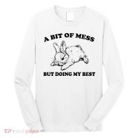 A Bit Of A Mess But Doing My Best Retro Funny Rabbit Long Sleeve Shirt thumb 0