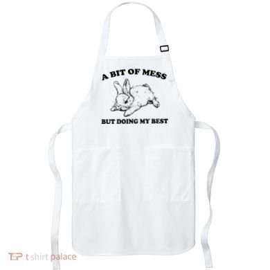A Bit Of A Mess But Doing My Best Retro Funny Rabbit Apron
