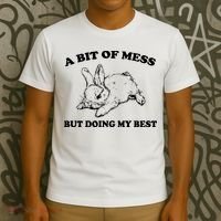 A Bit Of A Mess But Doing My Best Retro Funny Rabbit T-Shirt thumb 3