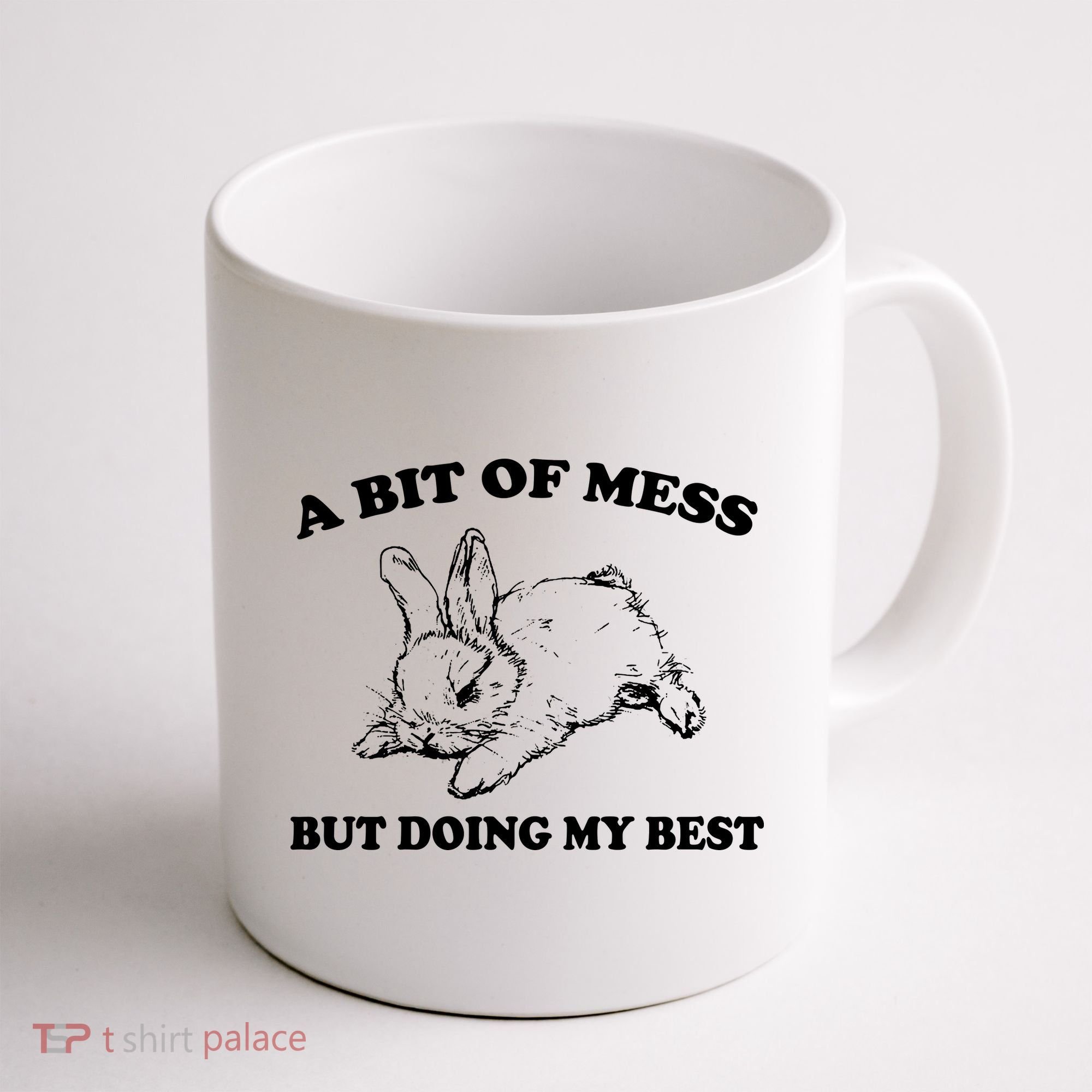A Bit Of A Mess But Doing My Best Retro Funny Rabbit Coffee Mug