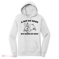 A Bit Of A Mess But Doing My Best Retro Funny Rabbit Women's Hoodie thumb 0
