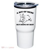 A Bit Of A Mess But Doing My Best Retro Funny Rabbit Tumbler thumb 0