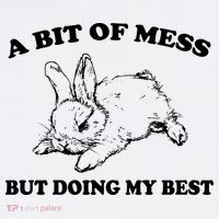 A Bit Of A Mess But Doing My Best Retro Funny Rabbit Mousepad thumb 1
