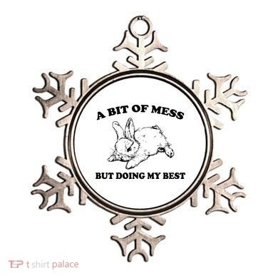 A Bit Of A Mess But Doing My Best Retro Funny Rabbit Ornament