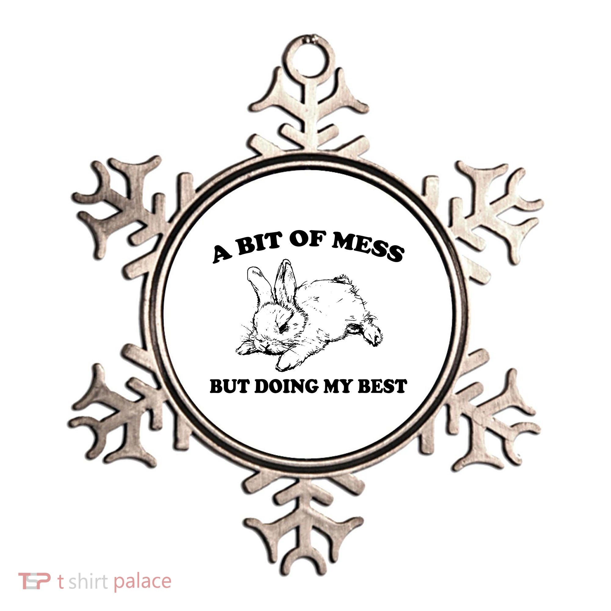 A Bit Of A Mess But Doing My Best Retro Funny Rabbit Ornament