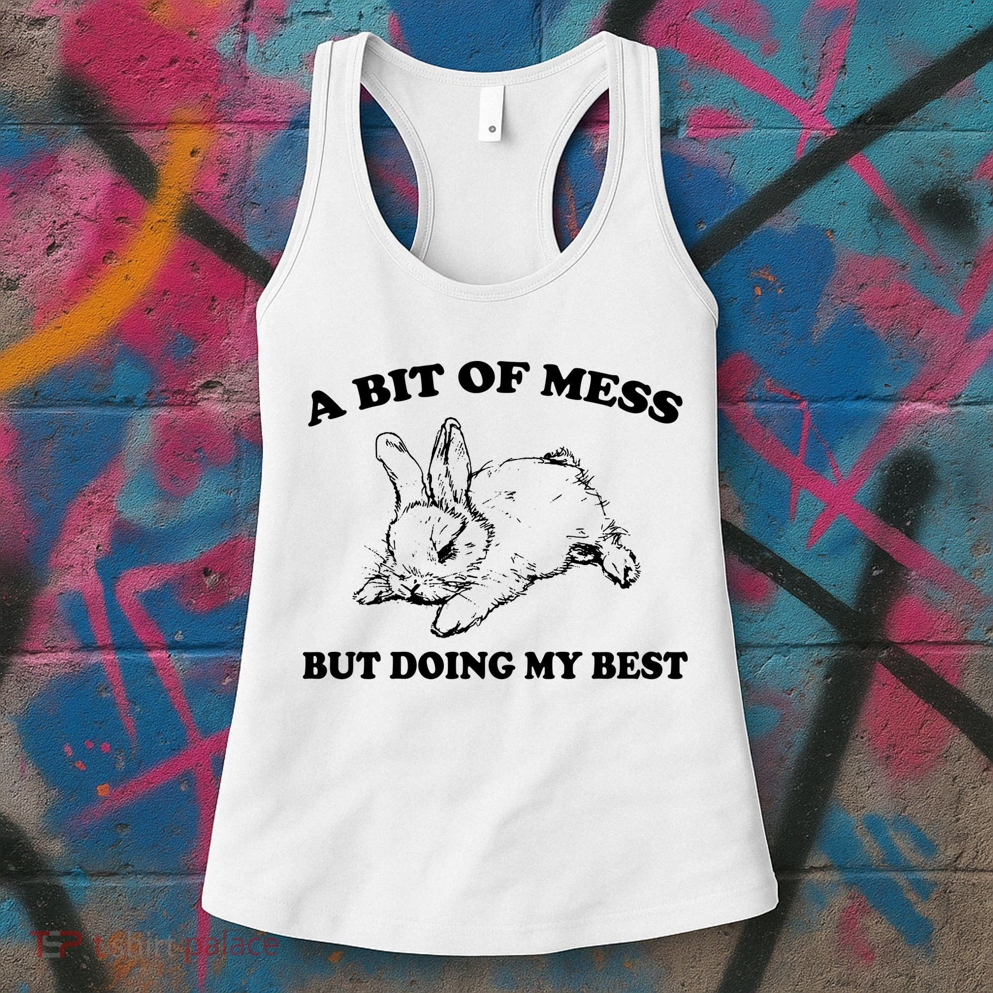 A Bit Of A Mess But Doing My Best Retro Funny Rabbit Women's Tank Top