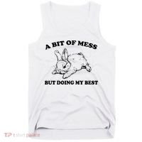 A Bit Of A Mess But Doing My Best Retro Funny Rabbit Tank Top thumb 0