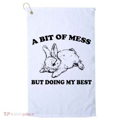 A Bit Of A Mess But Doing My Best Retro Funny Rabbit Golf Towel