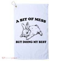 A Bit Of A Mess But Doing My Best Retro Funny Rabbit Golf Towel thumb 0