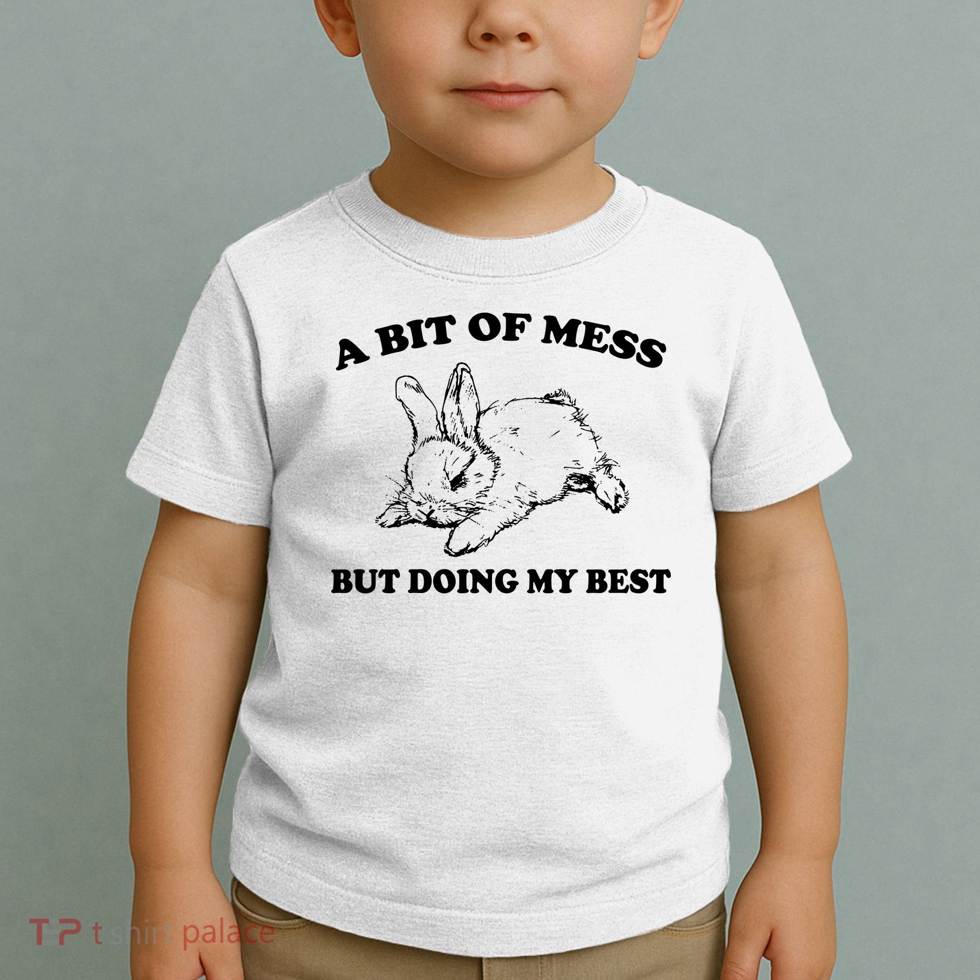 A Bit Of A Mess But Doing My Best Retro Funny Rabbit Toddler T-Shirt