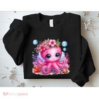 Adorable Baby Octopus Underwater Flower Coral Fish Ocean Sea Sweatshirt thumb 2