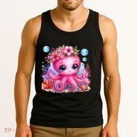 Adorable Baby Octopus Underwater Flower Coral Fish Ocean Sea Tank Top thumb 3