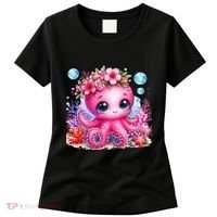 Adorable Baby Octopus Underwater Flower Coral Fish Ocean Sea Women's T-Shirt thumb 0